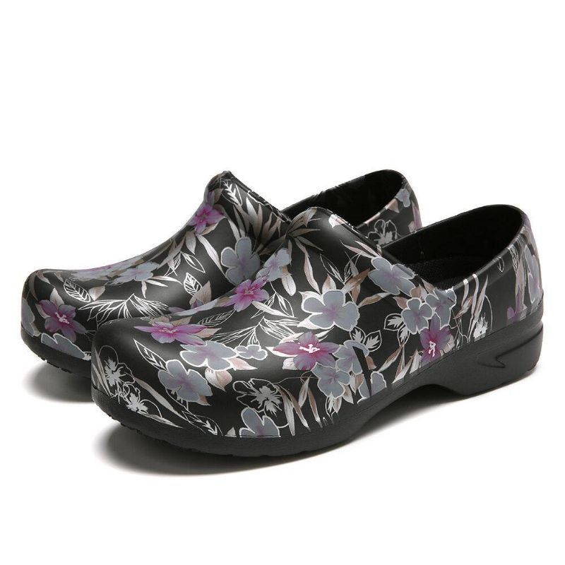 Floral Lightweight Floral Slip-On Vanntett Sklisikker Hagearbeidssko Pleiesko