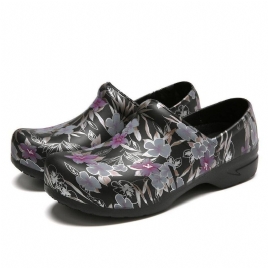 Floral Lightweight Floral Slip-On Vanntett Sklisikker Hagearbeidssko Pleiesko