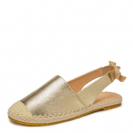 Kvinner Casual Closed Toe Metallic Komfortable Espadrilles Flat Sandaler