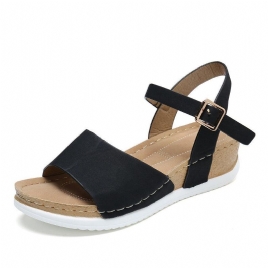 Kvinner Comfy Åpnet Toe Rocker Sole Slide Sandaler