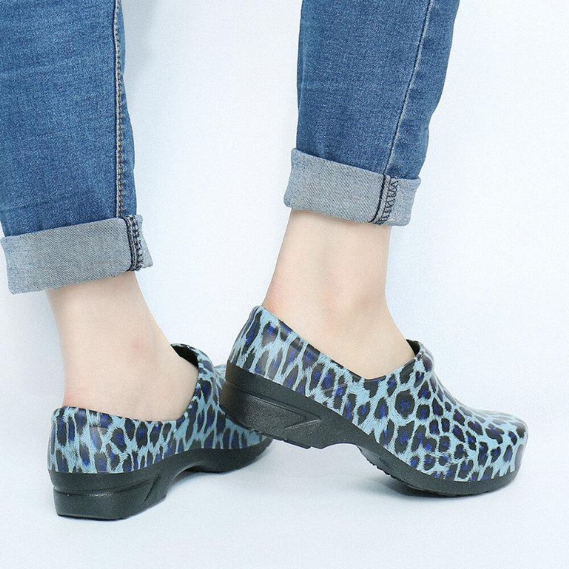 Leopardtrykte Slip-On Flate Sko Vanntette Sklisikre Hagearbeidssko