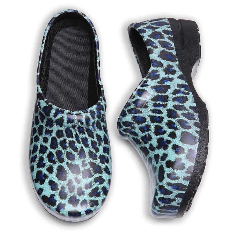 Leopardtrykte Slip-On Flate Sko Vanntette Sklisikre Hagearbeidssko