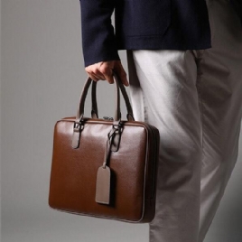 Ekphero Herre Business Handbag Casual Multifunksjon Laptop Bag