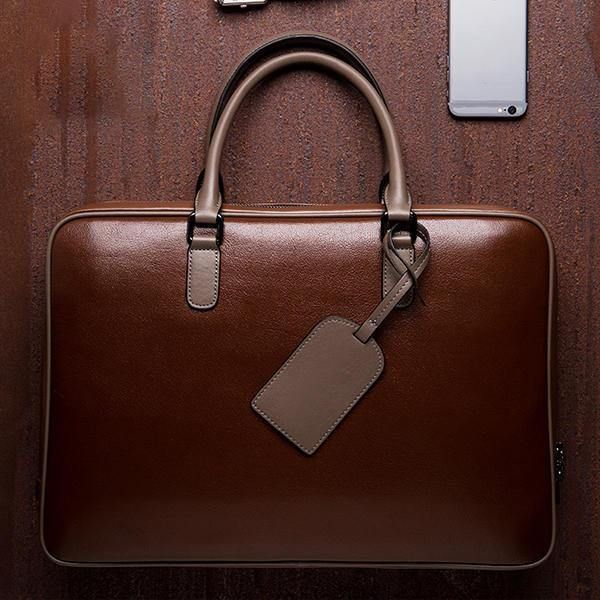 Ekphero Herre Business Handbag Casual Multifunksjon Laptop Bag