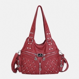 Kvinner Multi-Pocket Vanntett Vevd Maskinvare Crossbody Bag Skulderveske Handbag Tote