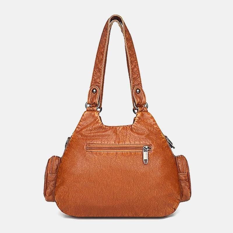 Kvinner Pu-Skinn Stor Kapasitet Multi-Lomme Nagledekorasjon Retro Myk Tøyvesker Crossbody-Vesker