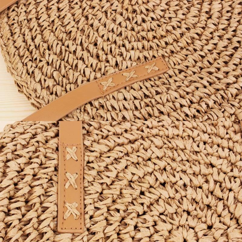 Kvinner Simplicity Stripe Straw Bag Håndvesker Tote Retro Beach Bag