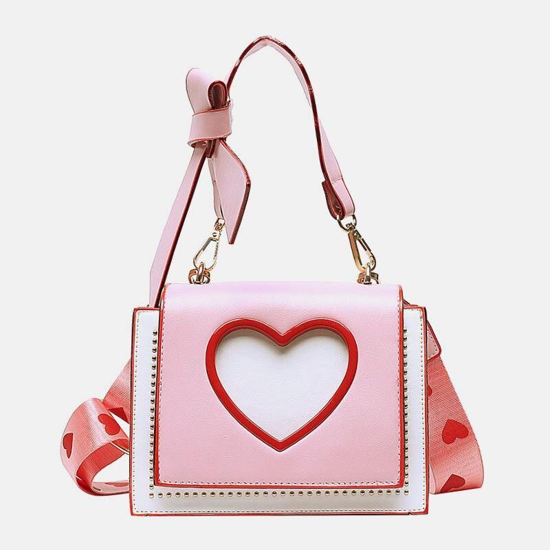 Kvinner Valentinsdag Hollow Out Love Brodert Crossbody Bag Skulderveske Håndveske