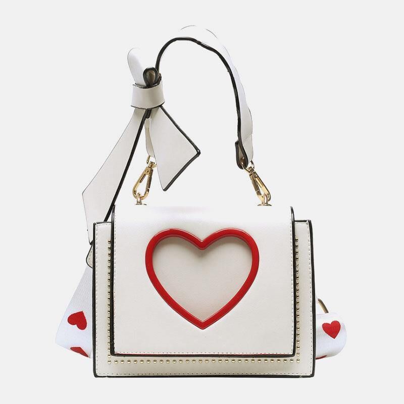 Kvinner Valentinsdag Hollow Out Love Brodert Crossbody Bag Skulderveske Håndveske