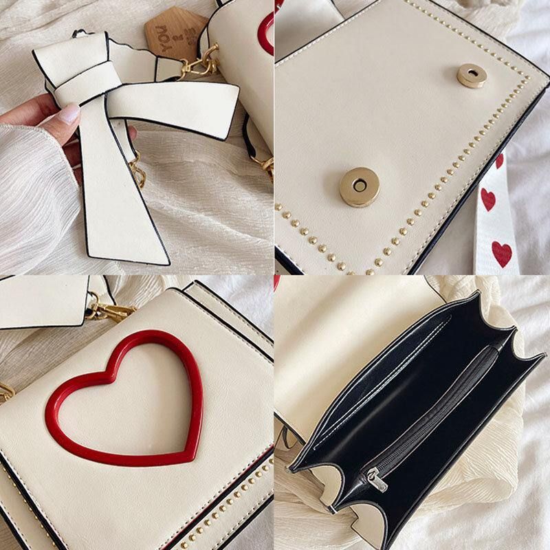 Kvinner Valentinsdag Hollow Out Love Brodert Crossbody Bag Skulderveske Håndveske