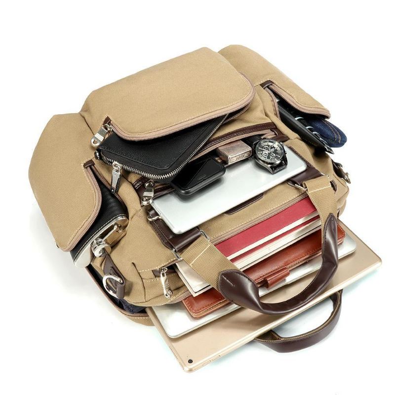 Lerret Business Casual Travel Laptop Bag Håndveske