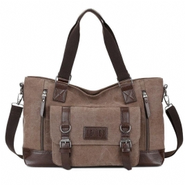 Menn Canvas Casual Skulder Sling Bag Håndveske Reiseveske