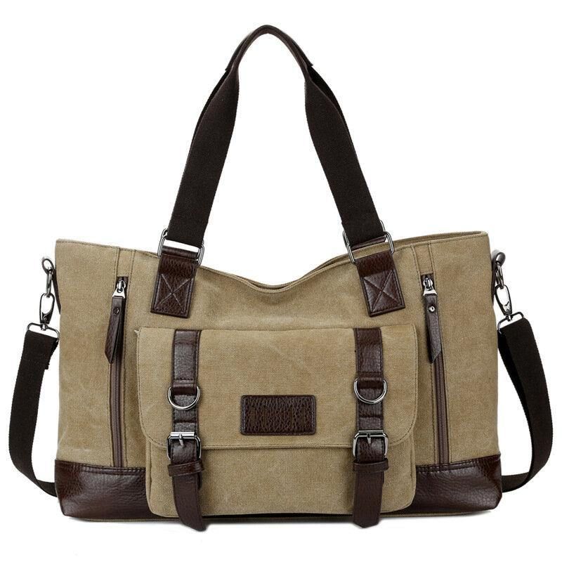 Menn Canvas Casual Skulder Sling Bag Håndveske Reiseveske