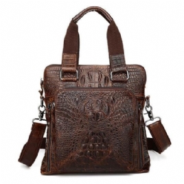 Menn Genuine Leather Alligator Business Bag Handbag