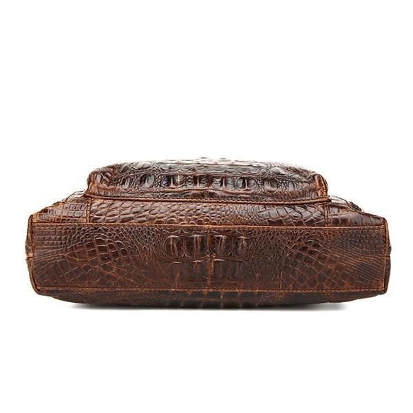 Menn Genuine Leather Alligator Business Bag Handbag