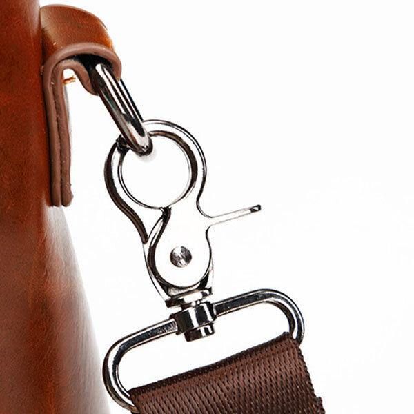 Vintage Pu Lær Business Handbag Crossbody Skulderveske