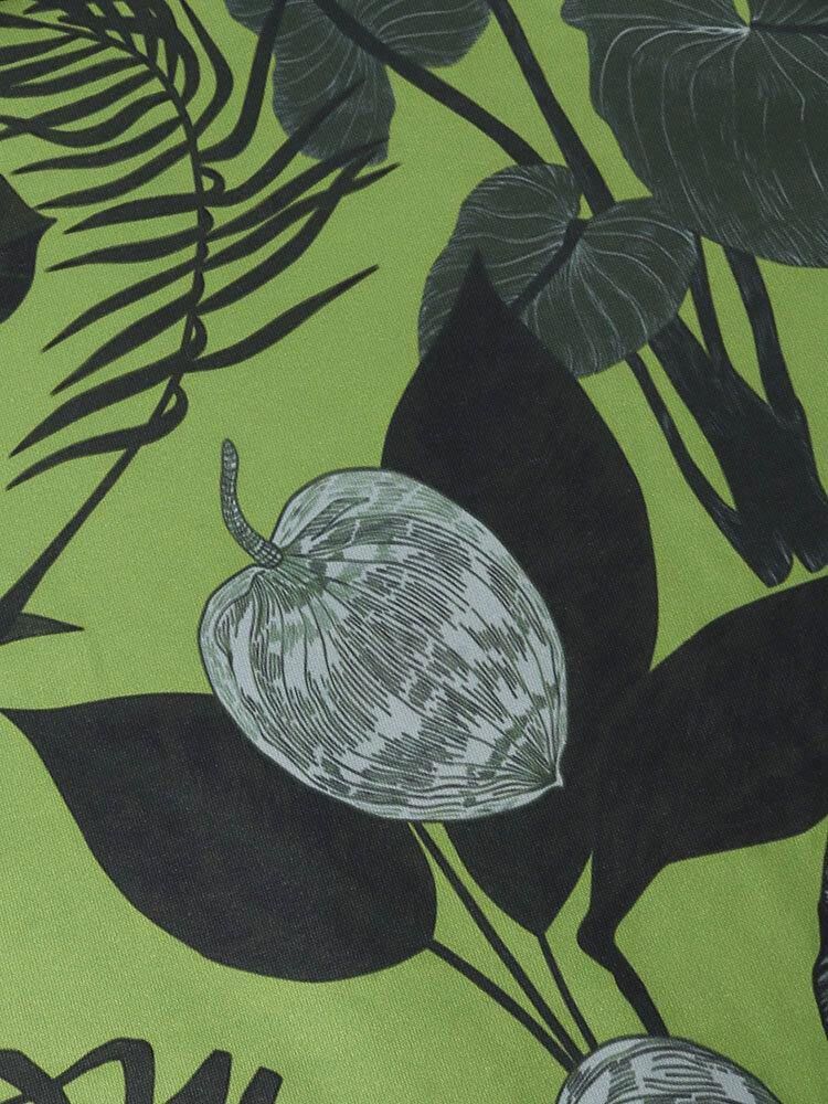 Menns All Over Tropical Plant Print Hettegensere Med Snøring Med Kengurulomme