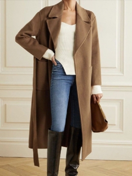 Daglig Langermet Ensfarget Elegant Overcoat