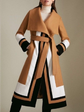 Regular Fit Sjalkrage Color Block Overcoat