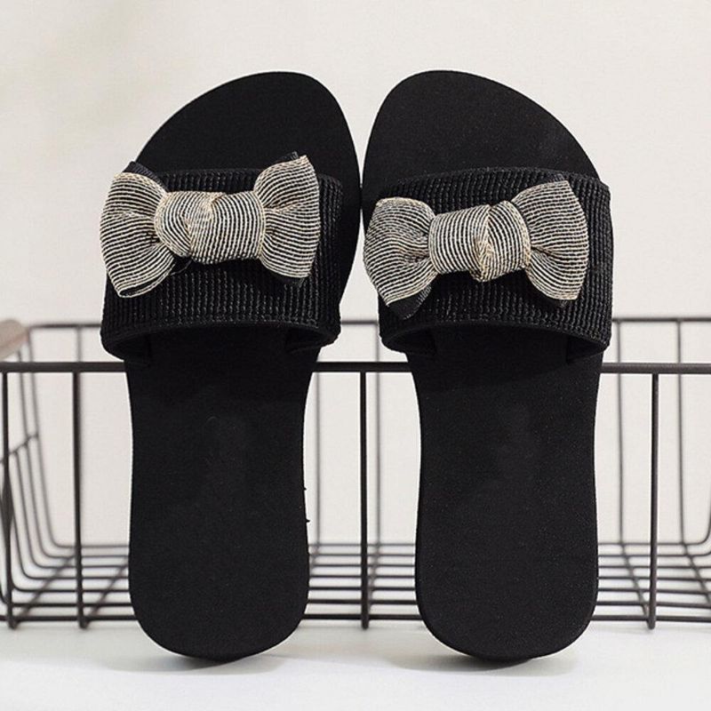 Kvinner Bowknot Decor Comfy Myk Flat Platform Slides Tøfler