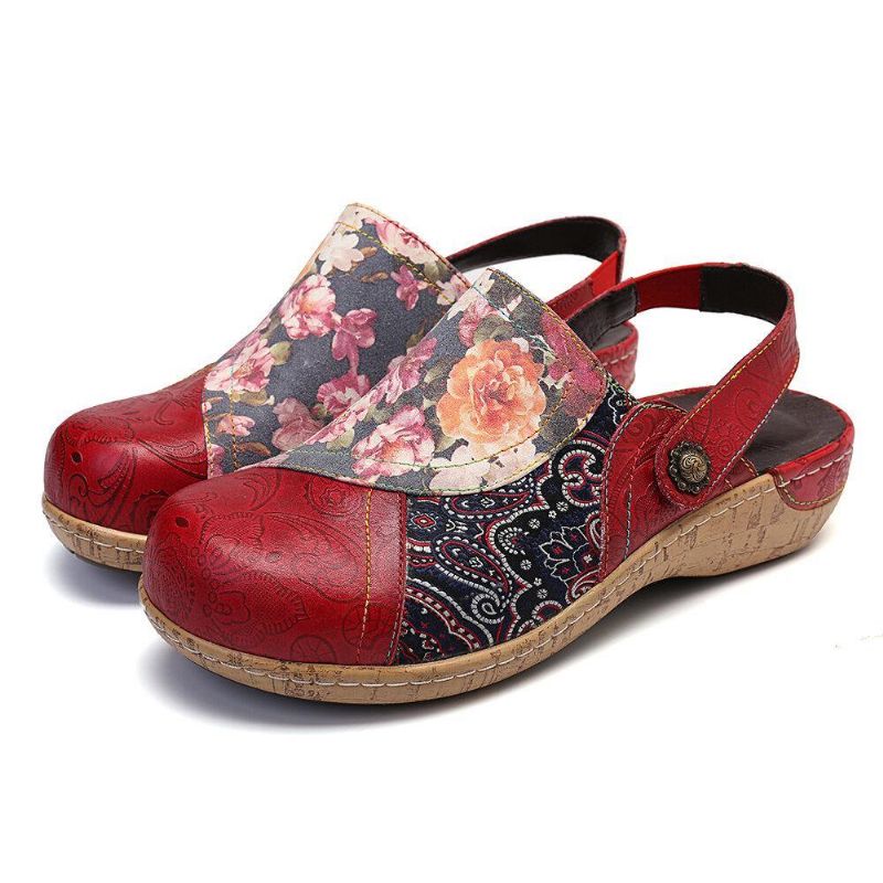 Kvinner Super Comfy Bloom Blomster Skjøting Retro Mønster Søm Slip On Flate Sko