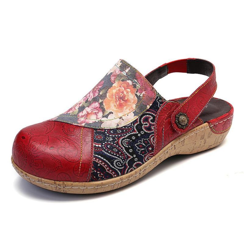 Kvinner Super Comfy Bloom Blomster Skjøting Retro Mønster Søm Slip On Flate Sko