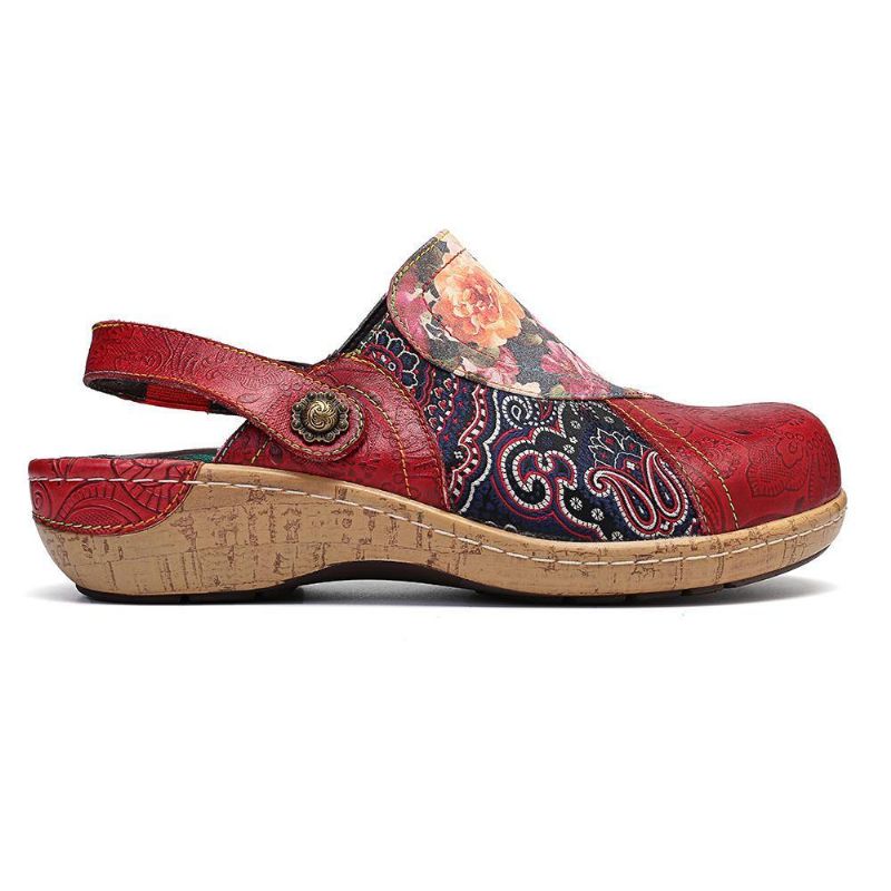 Kvinner Super Comfy Bloom Blomster Skjøting Retro Mønster Søm Slip On Flate Sko