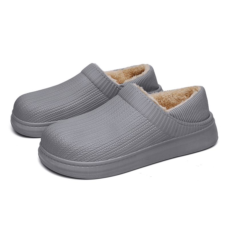 Menn Comfy Wide Fit Rund Tå Varme Easy Slip-On Hjemmetøfler