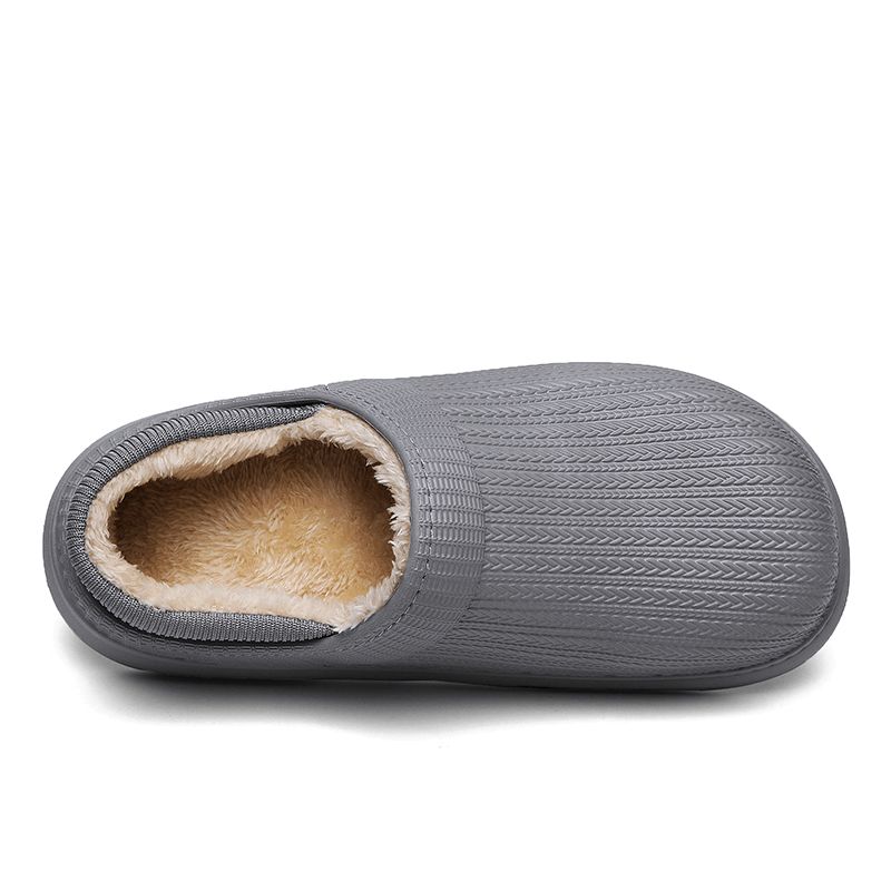 Menn Comfy Wide Fit Rund Tå Varme Easy Slip-On Hjemmetøfler