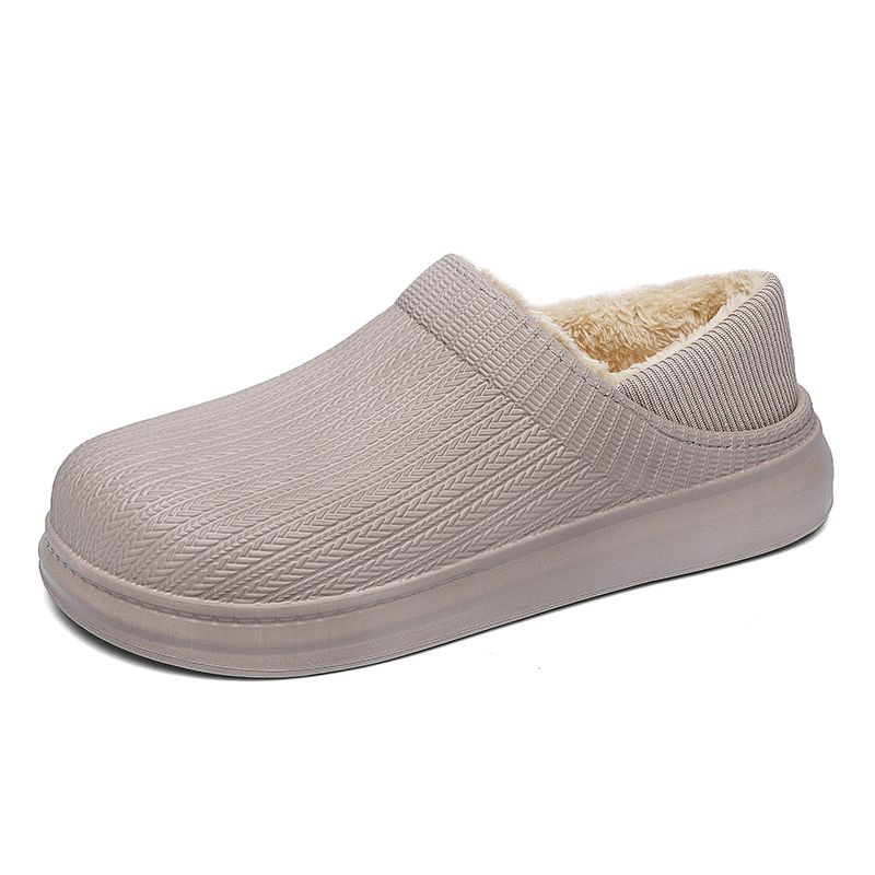 Menn Comfy Wide Fit Rund Tå Varme Easy Slip-On Hjemmetøfler