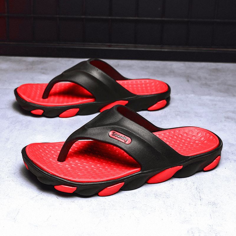 Menn Pustende Myk Bunn Sklisikker Comfy Beach Flip Flops Casual Tøfler