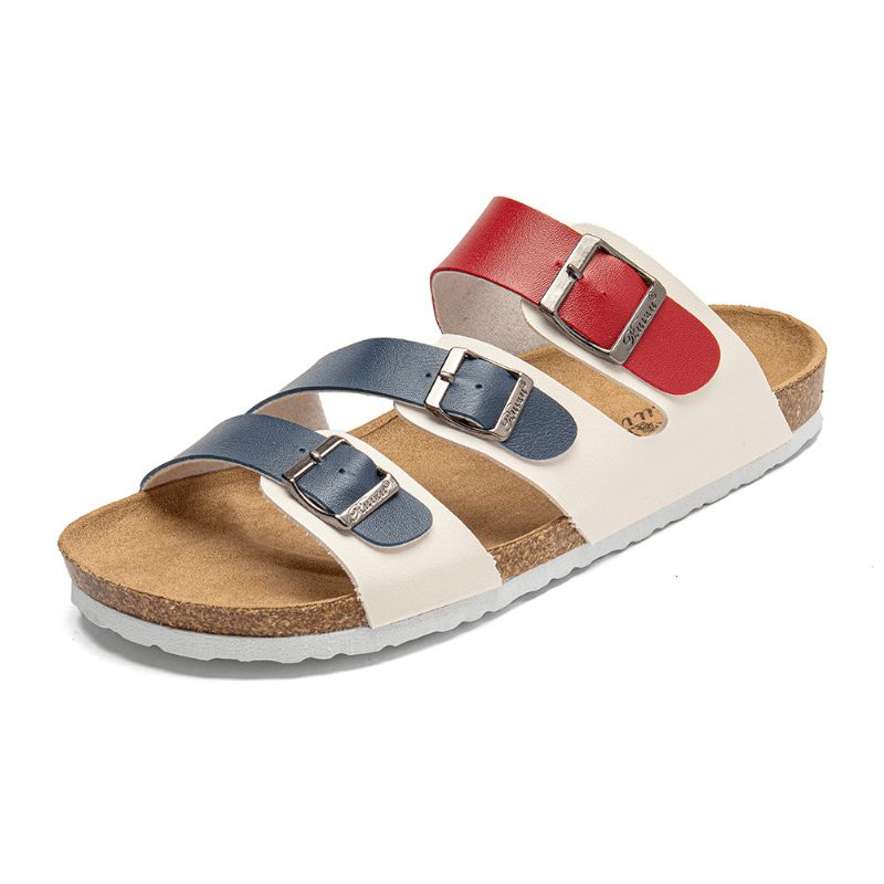 Menn Pustende Sklisikker Korkbunn Åpnet Beach Casual Slide Slipper