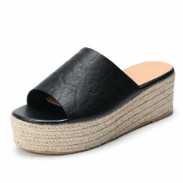 Serpentine Myk Komfortabel Rund Toe Wedge Comfy Tøfler