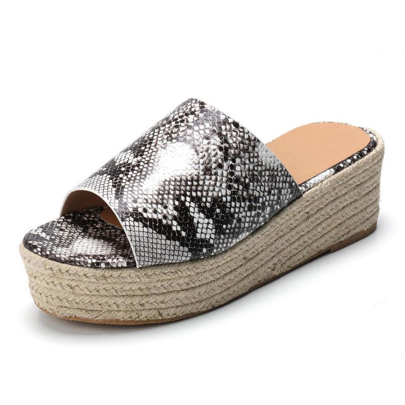 Serpentine Myk Komfortabel Rund Toe Wedge Comfy Tøfler