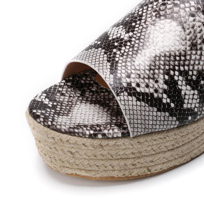 Serpentine Myk Komfortabel Rund Toe Wedge Comfy Tøfler