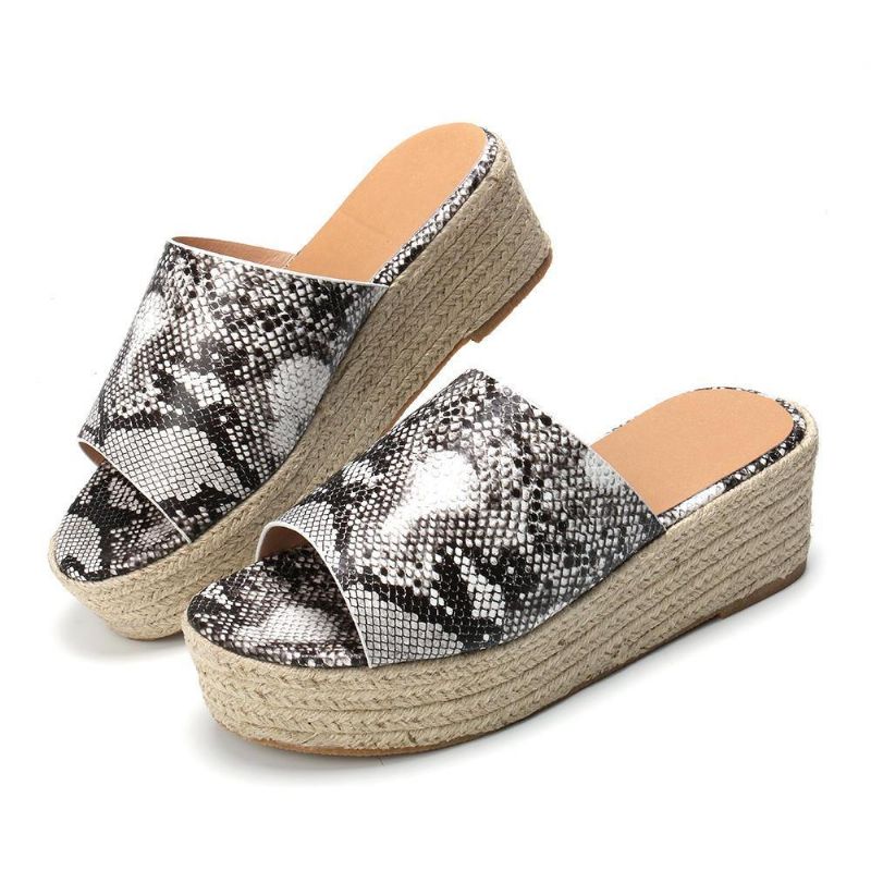 Serpentine Myk Komfortabel Rund Toe Wedge Comfy Tøfler