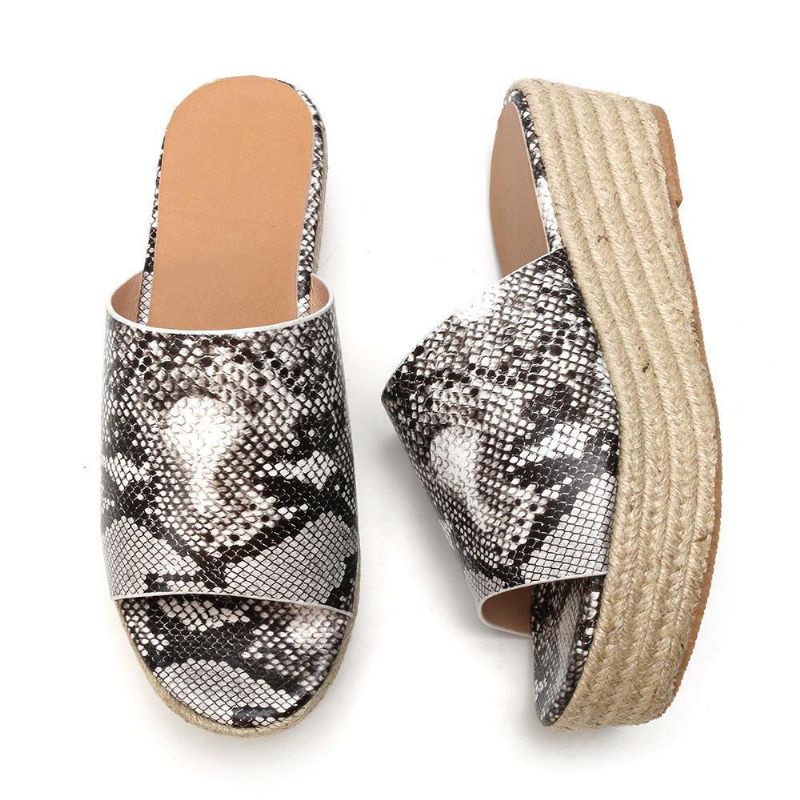 Serpentine Myk Komfortabel Rund Toe Wedge Comfy Tøfler