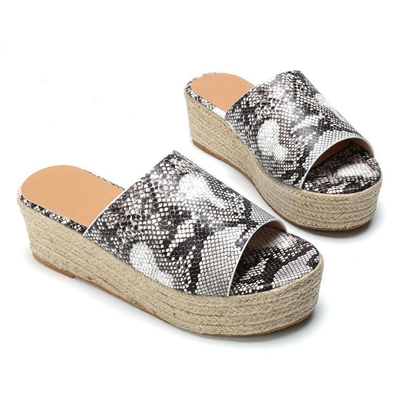 Serpentine Myk Komfortabel Rund Toe Wedge Comfy Tøfler