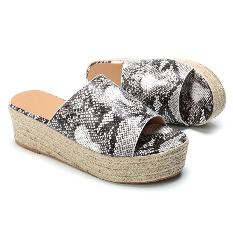 Serpentine Myk Komfortabel Rund Toe Wedge Comfy Tøfler