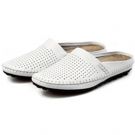 Tøffel Menn Hollow Out Casual Beach Slip On I Skinn