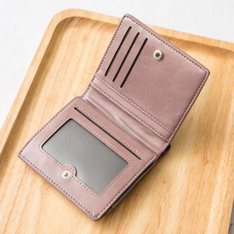 Kvinner Retro Mni Bifold Multi-Card Slot Card Holder Lommebok