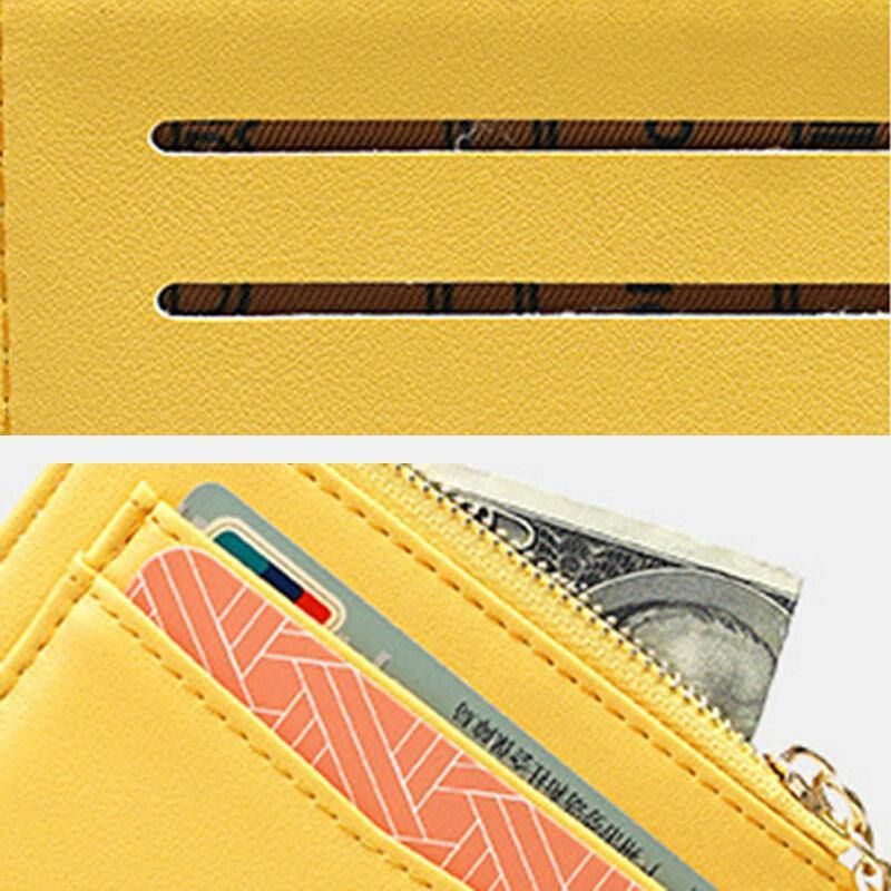 Kvinner Solid 5 Kortspor Maskinvare Mini Lommebok Veske