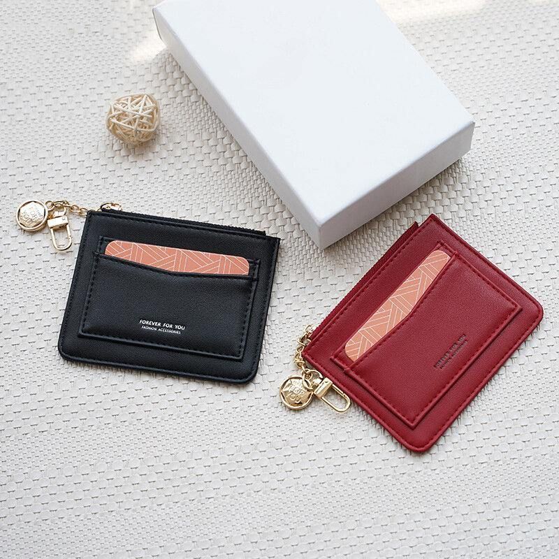 Kvinner Solid 5 Kortspor Maskinvare Mini Lommebok Veske