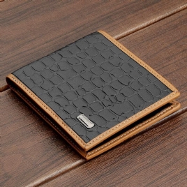 Menn Faux Leather Business Casual Bifold Multi-Slot Kortholder Lommebok