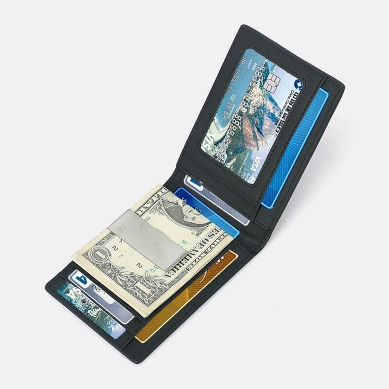 Menn Multifunction Business Rfid Carbon Fiber Us Dollar Clip Card Trade Short Multi-Card Slots Lommebok
