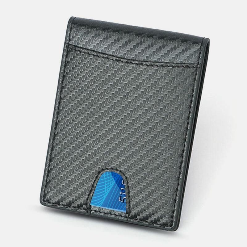 Menn Multifunction Business Rfid Carbon Fiber Us Dollar Clip Card Trade Short Multi-Card Slots Lommebok