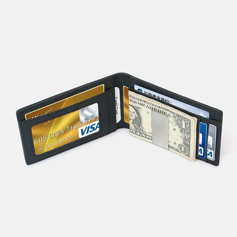 Menn Multifunction Business Rfid Carbon Fiber Us Dollar Clip Card Trade Short Multi-Card Slots Lommebok
