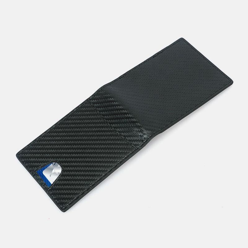 Menn Multifunction Business Rfid Carbon Fiber Us Dollar Clip Card Trade Short Multi-Card Slots Lommebok