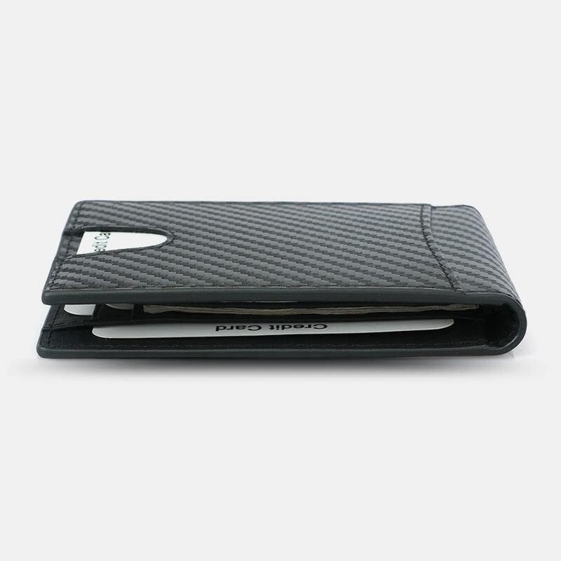 Menn Multifunction Business Rfid Carbon Fiber Us Dollar Clip Card Trade Short Multi-Card Slots Lommebok