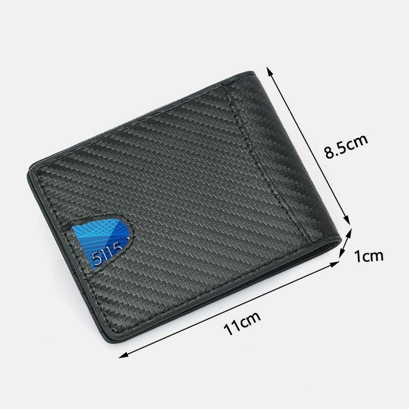 Menn Multifunction Business Rfid Carbon Fiber Us Dollar Clip Card Trade Short Multi-Card Slots Lommebok